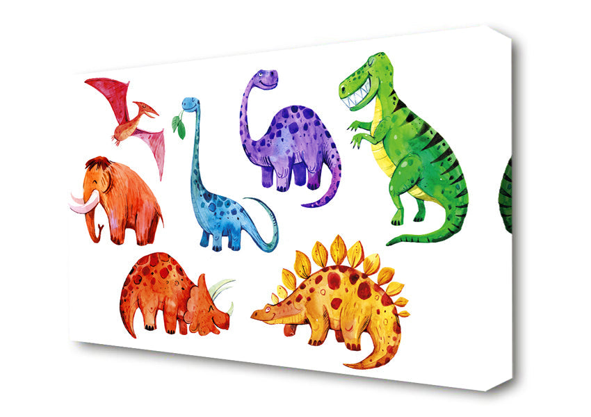 Dinosaur Assortment Canvas Wall Art