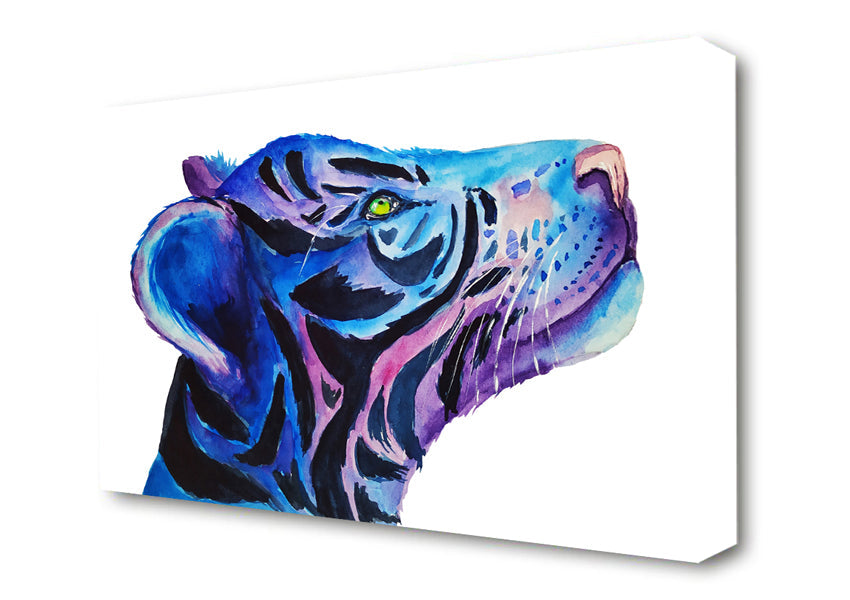 Stunning Tiger Cub Blues Canvas Wall Art