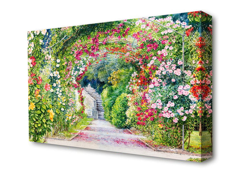 The British Garden Of Flowers Canvas Wall Art