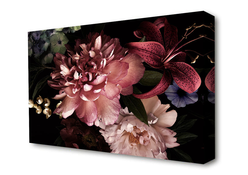 Flower Arrangement Dusk Canvas Wall Art