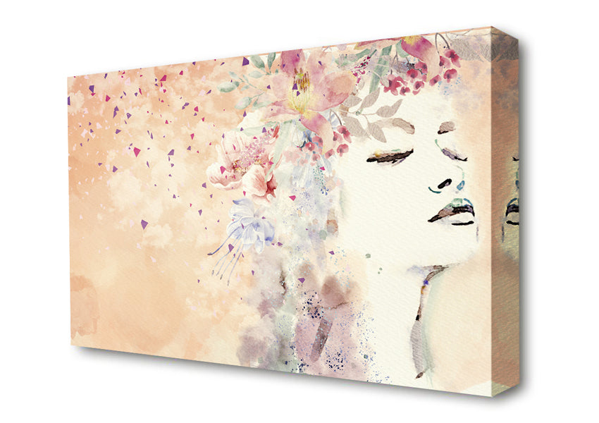 Flowers In Her Hair Canvas Wall Art