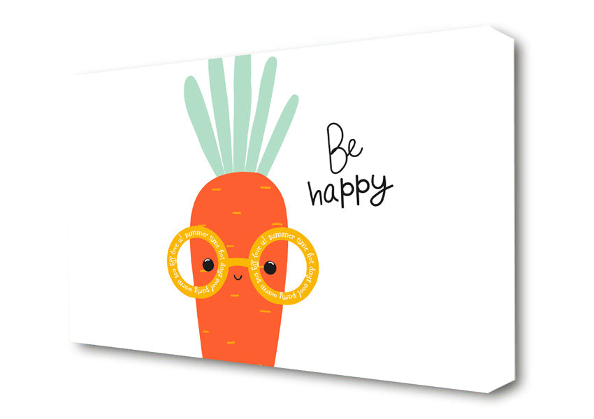 Be Happy Carrot Canvas Wall Art