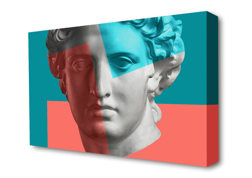Greek Head Of Colour Canvas Wall Art