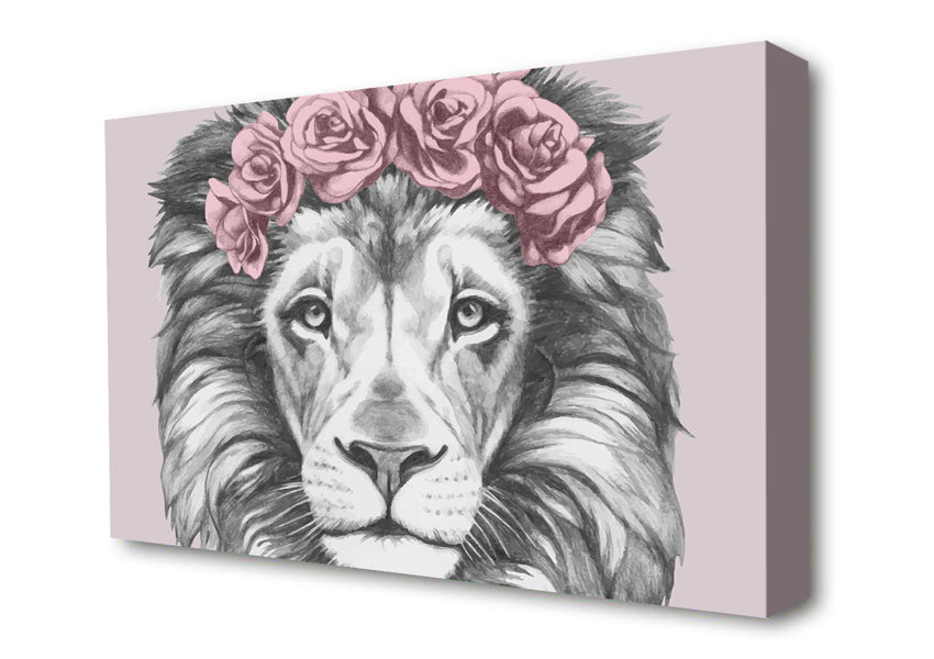 The Rose Head Lion Canvas Wall Art