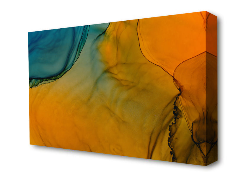 Blue And Yellow Flow Canvas Wall Art