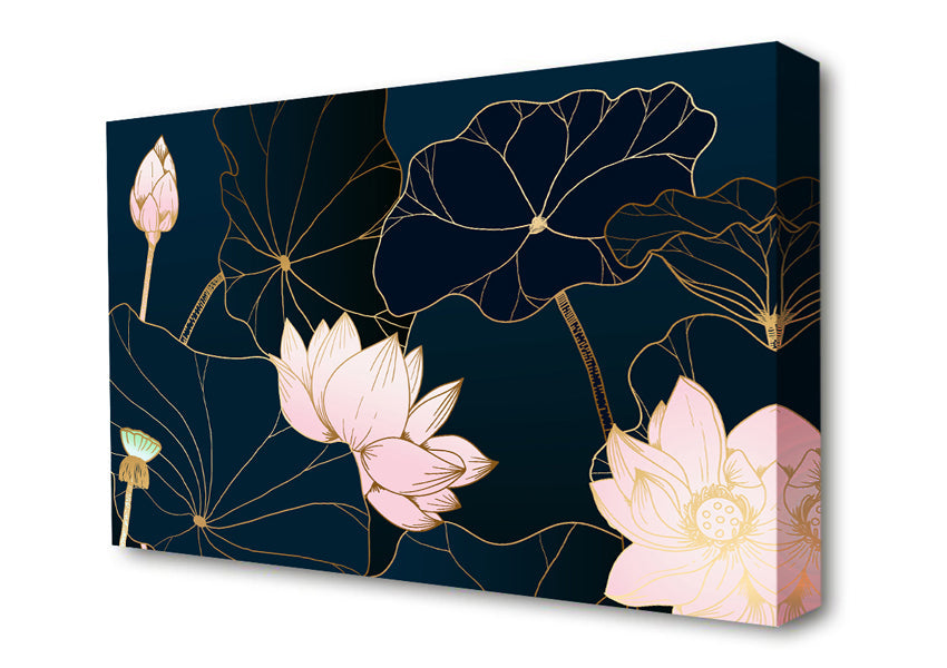 Flowers Bold In Blue Canvas Wall Art