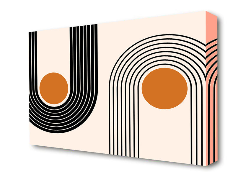 Curved Lines Round The Sun Canvas Wall Art