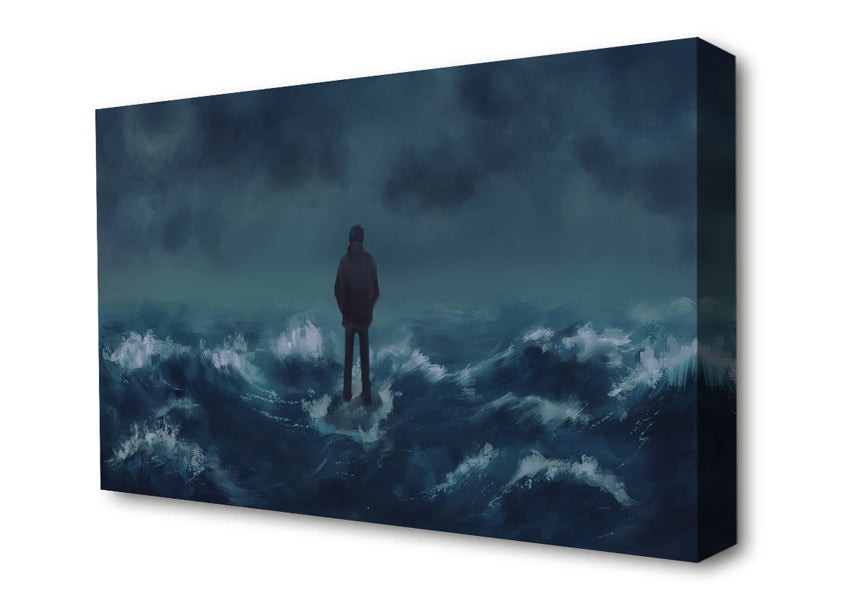 Standing On The Crashing Waves Canvas Wall Art