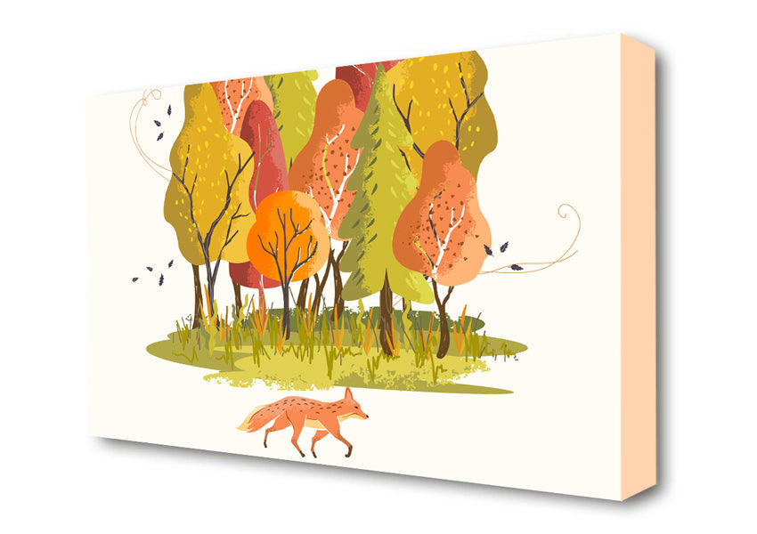 Fox In The Woodland Canvas Wall Art