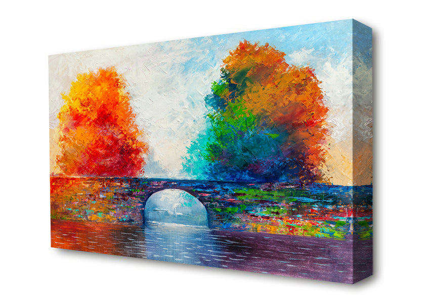 The Bridge Between Woodland Worlds Canvas Wall Art