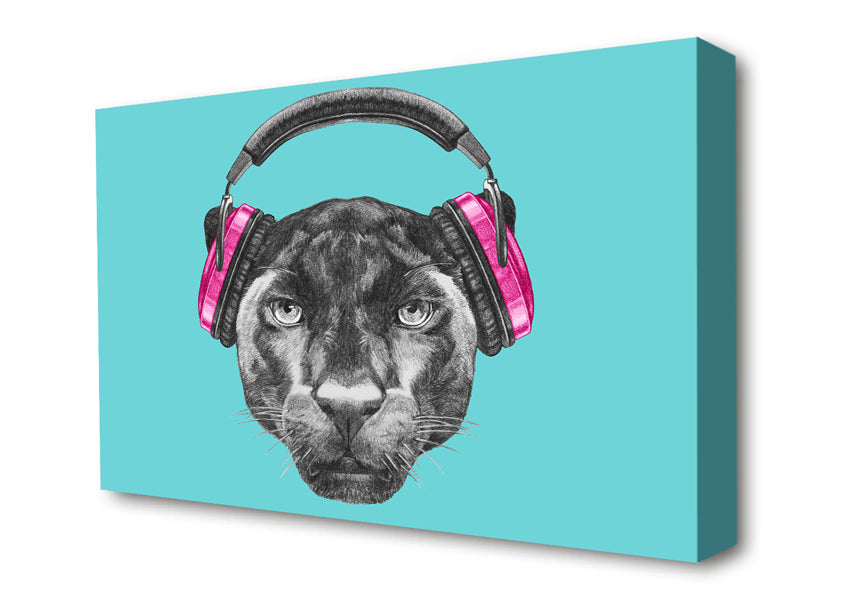 Headphone Jaguar Dj Canvas Wall Art