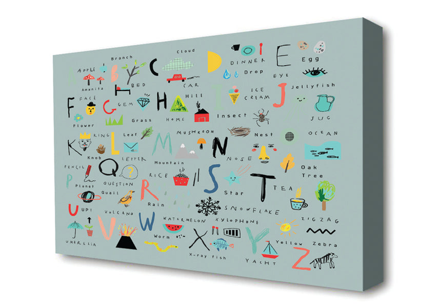 The Kids Alphabet Hand Drawn Canvas Wall Art