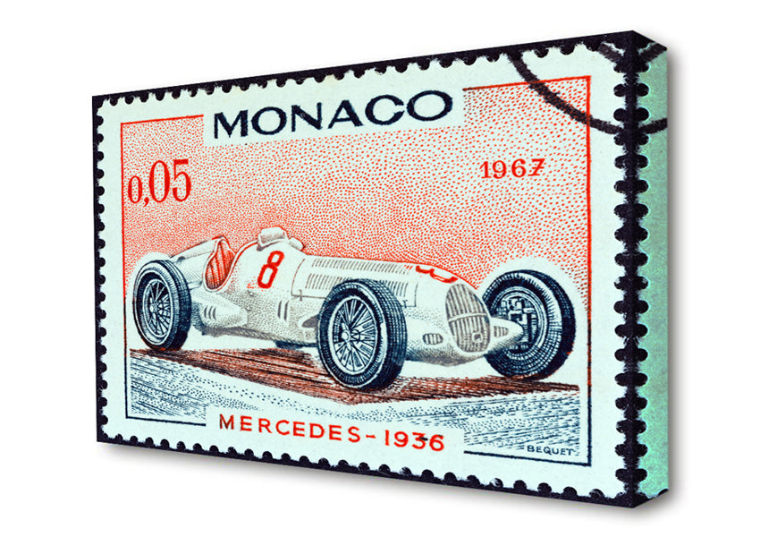 Monaco Race Stamp Canvas Wall Art