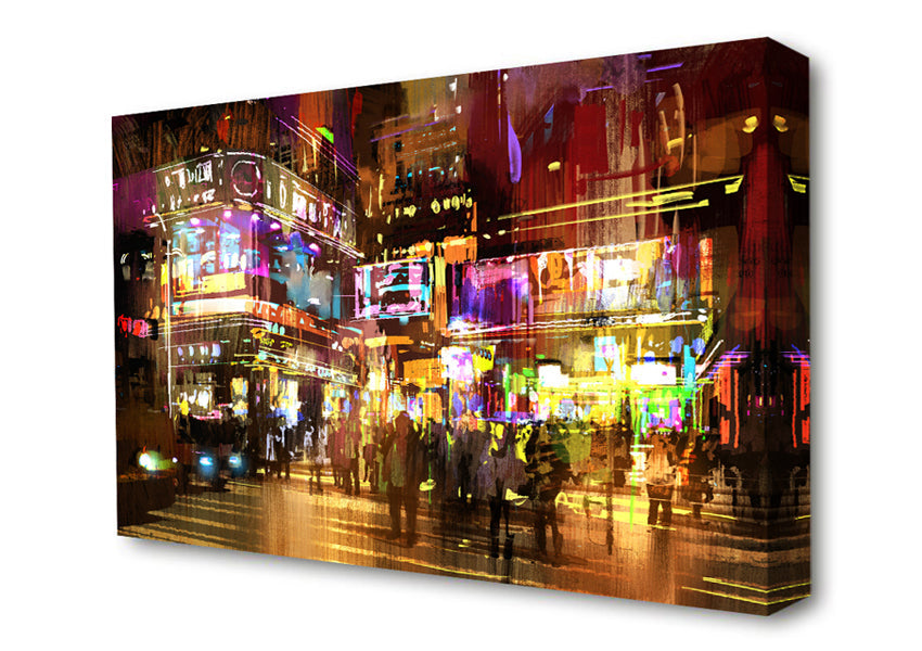 The Busy Nightlife Of New York Canvas Wall Art