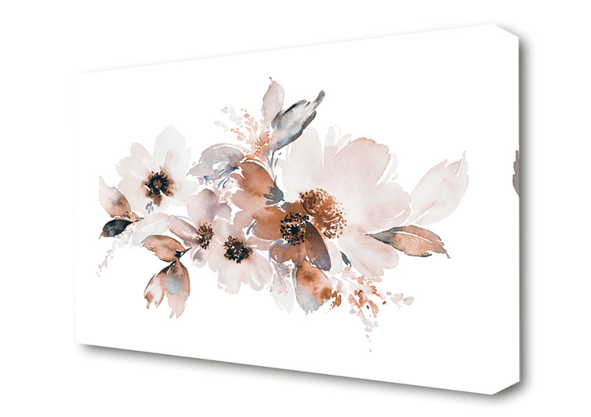 Blush Peach Flowers Canvas Wall Art