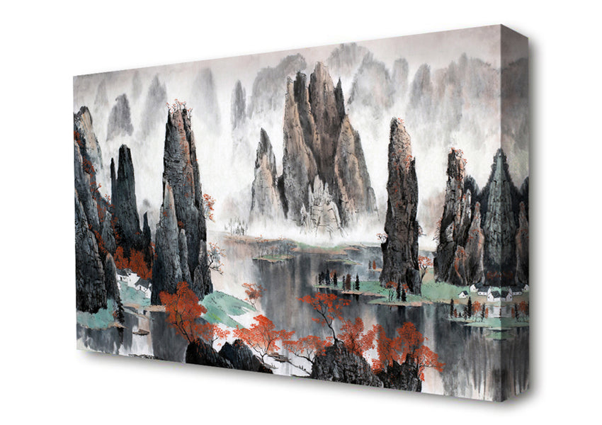 Tall Rock Structures In The Valley Canvas Wall Art