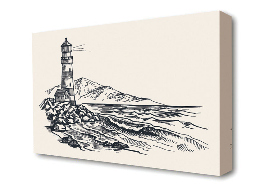 The Lighthouse On The Coast Canvas Wall Art