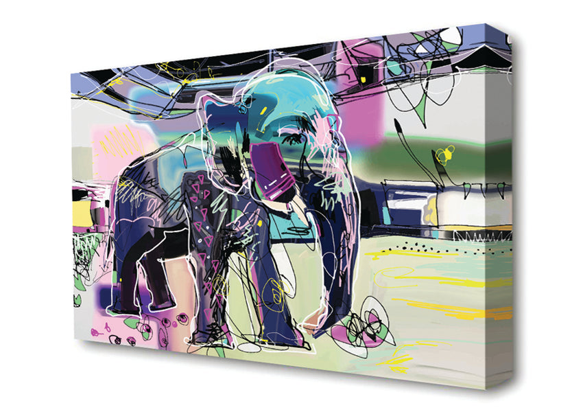 Modern Elephant Vector Canvas Wall Art