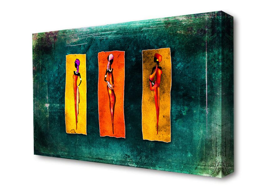 Three Traditional African Canvas Wall Art