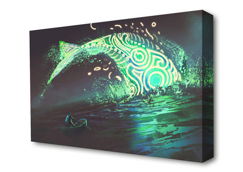 The Whale Jumping Out The Ocean Canvas Wall Art