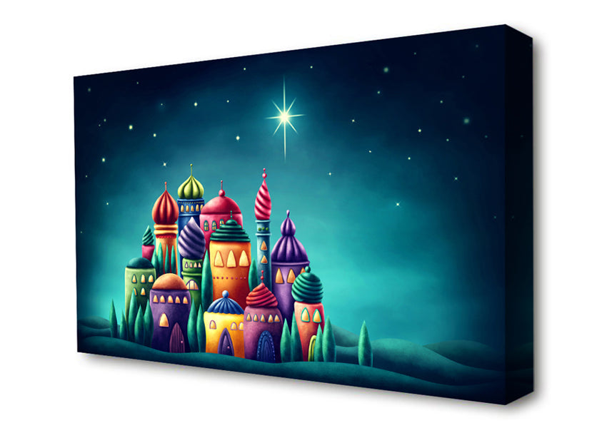 Round Roofed Village Canvas Wall Art