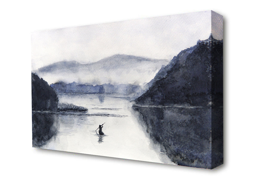 Rowing In The Valley Canvas Wall Art