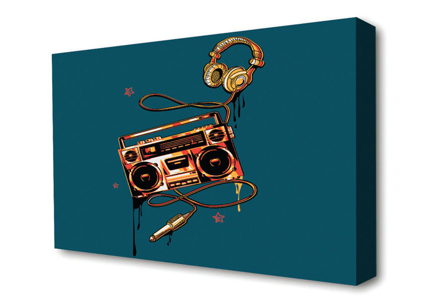 The Boombox And Headphones Canvas Wall Art