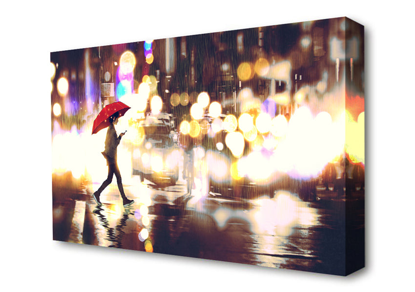 Walking Through The Light Streets Canvas Wall Art