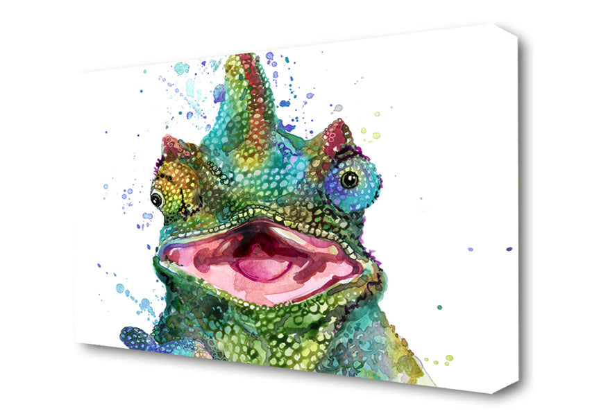 Chameleon Paint Splat Canvas Wall Art