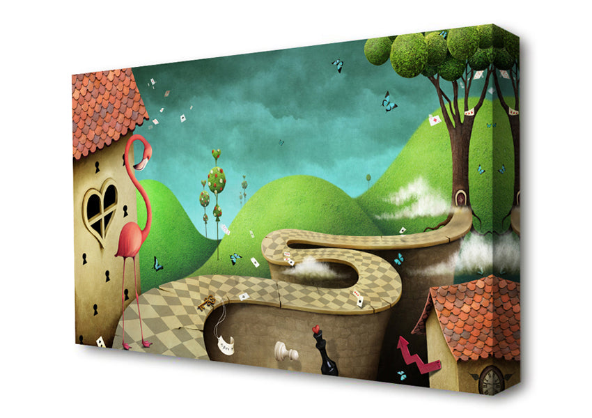 Alice In Wonderland Road Canvas Wall Art