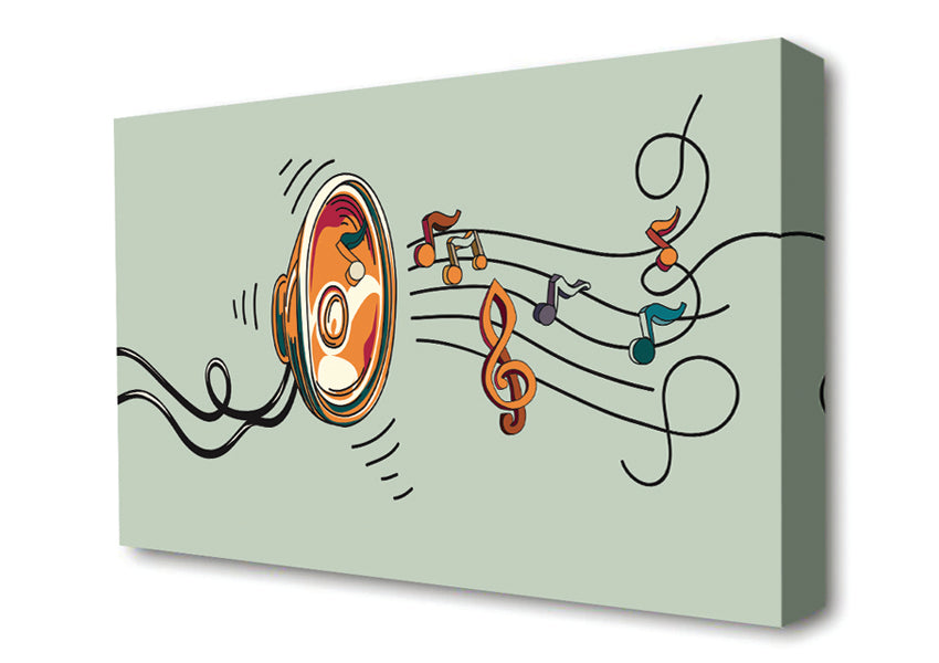 Music Notes Speaker Canvas Wall Art