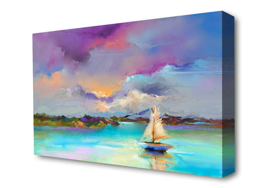 Turquoise Boating Lake Canvas Wall Art