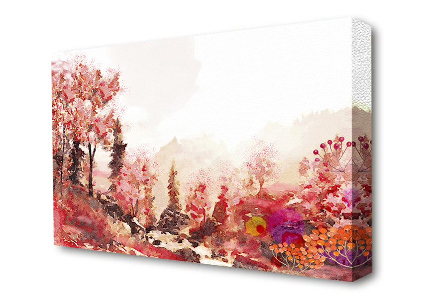 The Orange Forest Of Serenity Canvas Wall Art