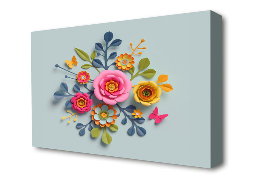 Three Dimensional Flowers Canvas Wall Art