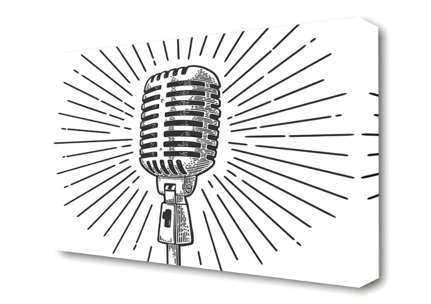 Retro Microphone Canvas Wall Art