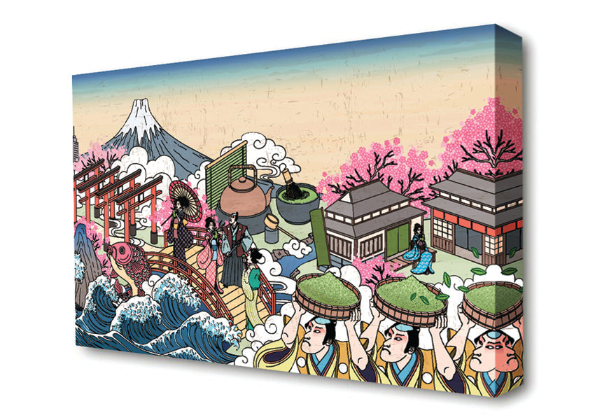 Japanese Collage Art Canvas Wall Art