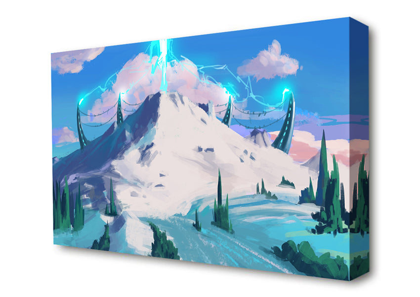 The Blue Jet From The Mountain Canvas Wall Art
