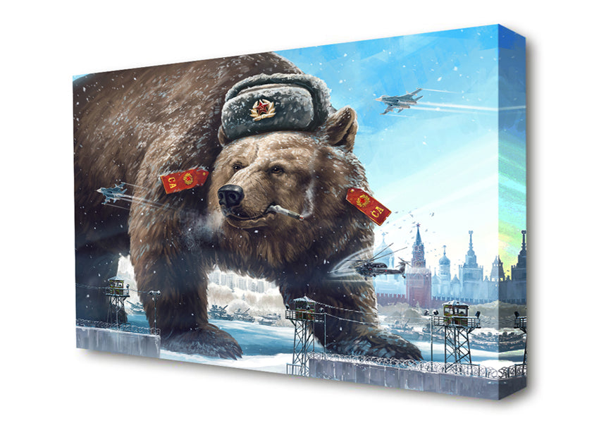 Russian Brown Bear Canvas Wall Art