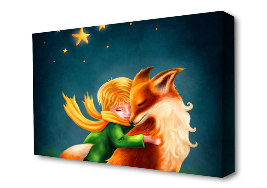 Hugging The Fox Canvas Wall Art