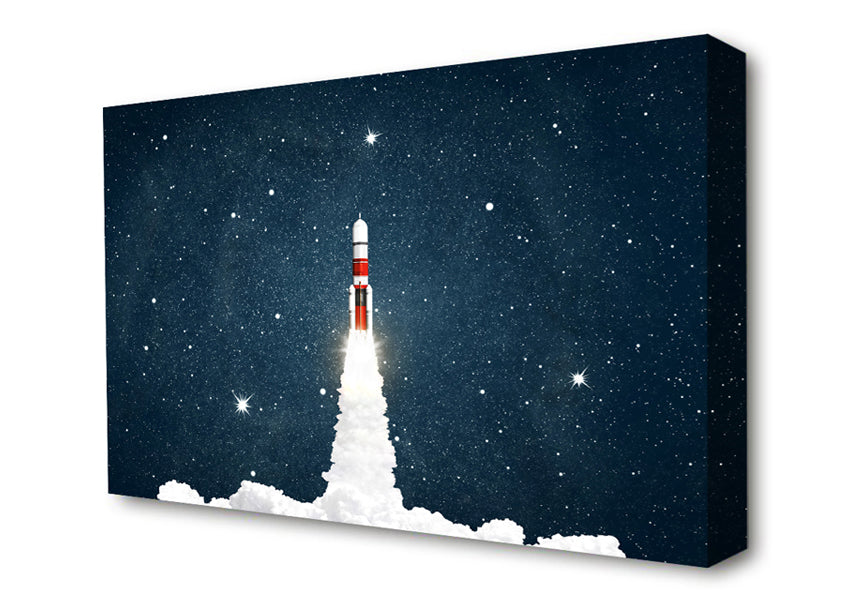 Up Goes The Rocket Canvas Wall Art