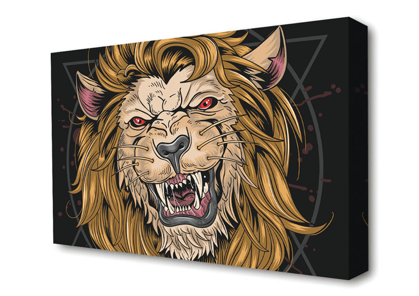 Fearsome Lion Angry Canvas Wall Art
