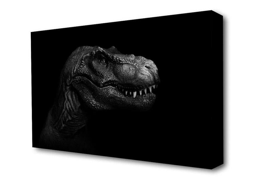 T-Rex In The Dark Canvas Wall Art