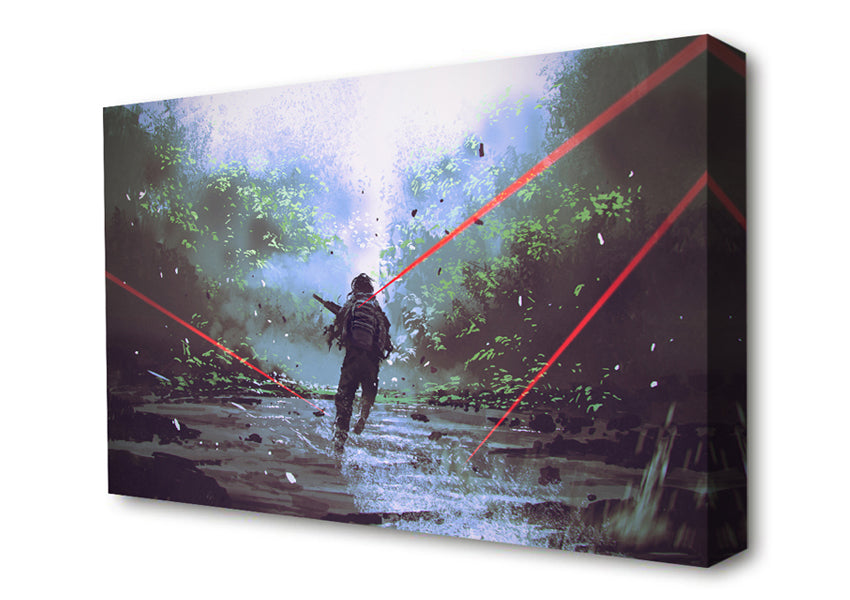 Dodging The Lasers Canvas Wall Art