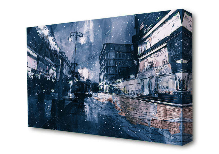 The Night Darkened Street Canvas Wall Art