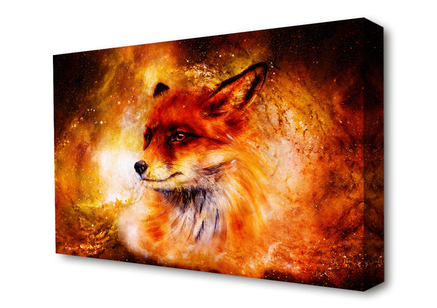 Fox Head Fire Canvas Wall Art