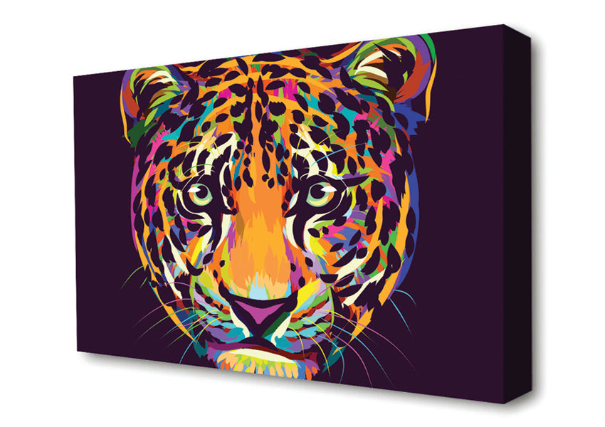 Leopard Head Watercolour Canvas Wall Art