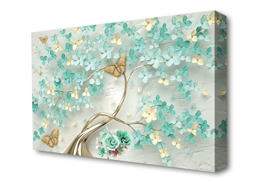 The Silver Branch Butterfly Canvas Wall Art