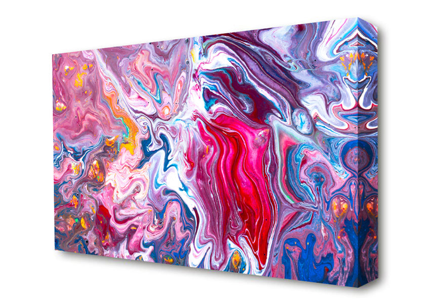 Liquid Swirl Paint Purple Canvas Wall Art