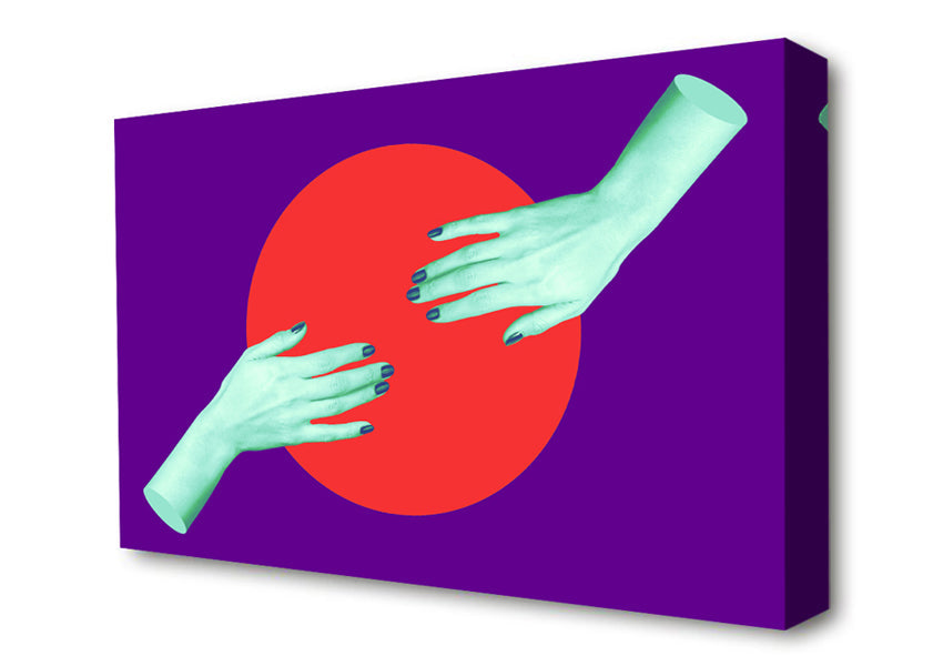 Touching The Red Circle Canvas Wall Art