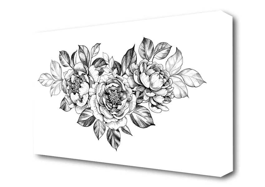 Three Roses Illustration Canvas Wall Art